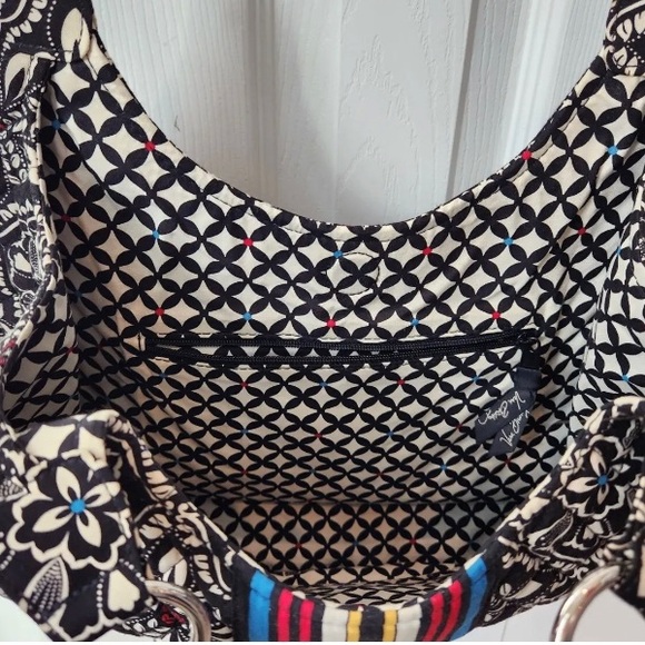 Vera Bradley Barcelona Large Satchel Bag Shoulder Purse Handbag Floral stripe - Picture 4 of 5